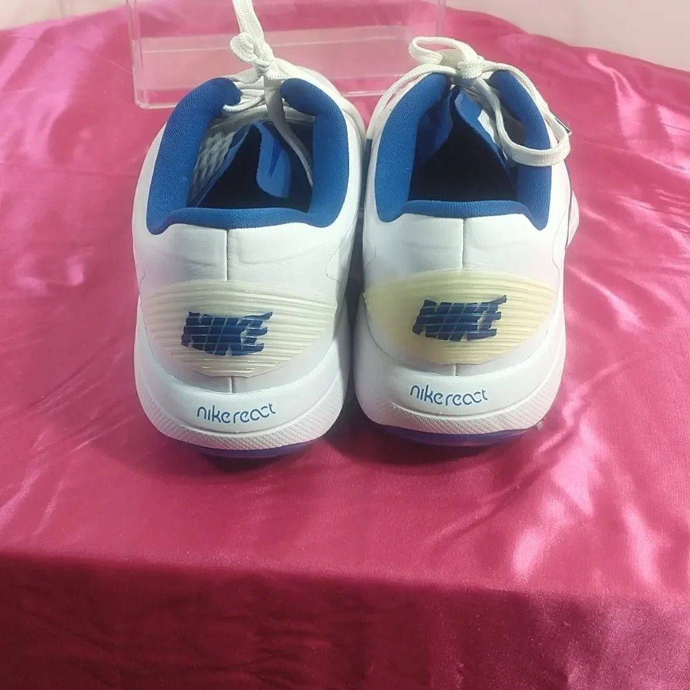 Nike Mens SZ 9 React Vapor 2 Golf Shoes White Blue BV1135-102 NWOB.